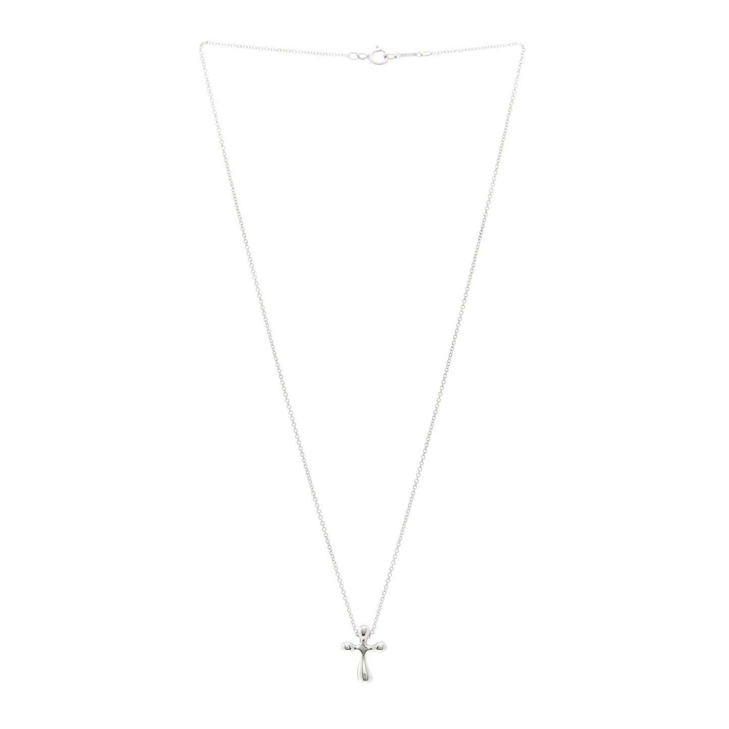 Sterling Silver 12mm Elsa Peretti Cross Pendant Necklace