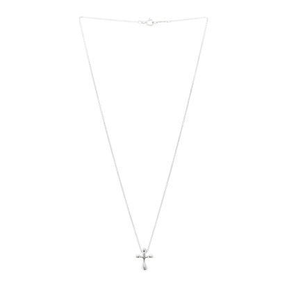 Tiffany Sterling Silver 12mm Elsa Peretti Cross Pendant Necklace 3 of 4