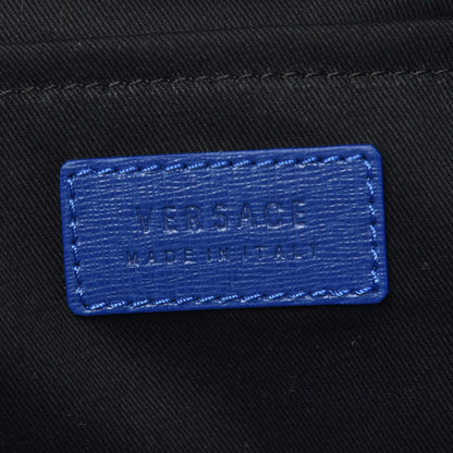 Versace Calfskin Saffiano Duffle Bag Blue 6 of 8