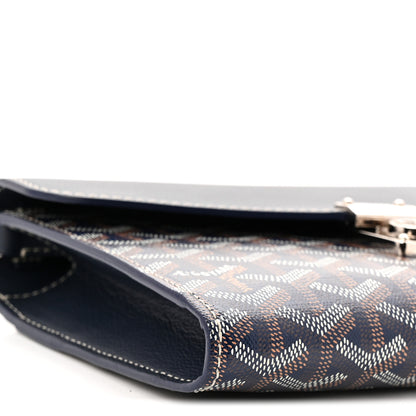 Goyard Goyardine Calfskin Chypre Wallet Pouch Navy 8 of 9