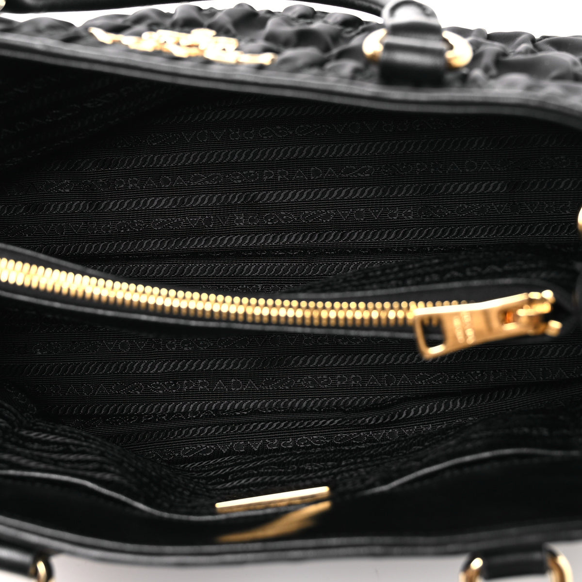 Tessuto Nylon Gaufre Small Tote Black