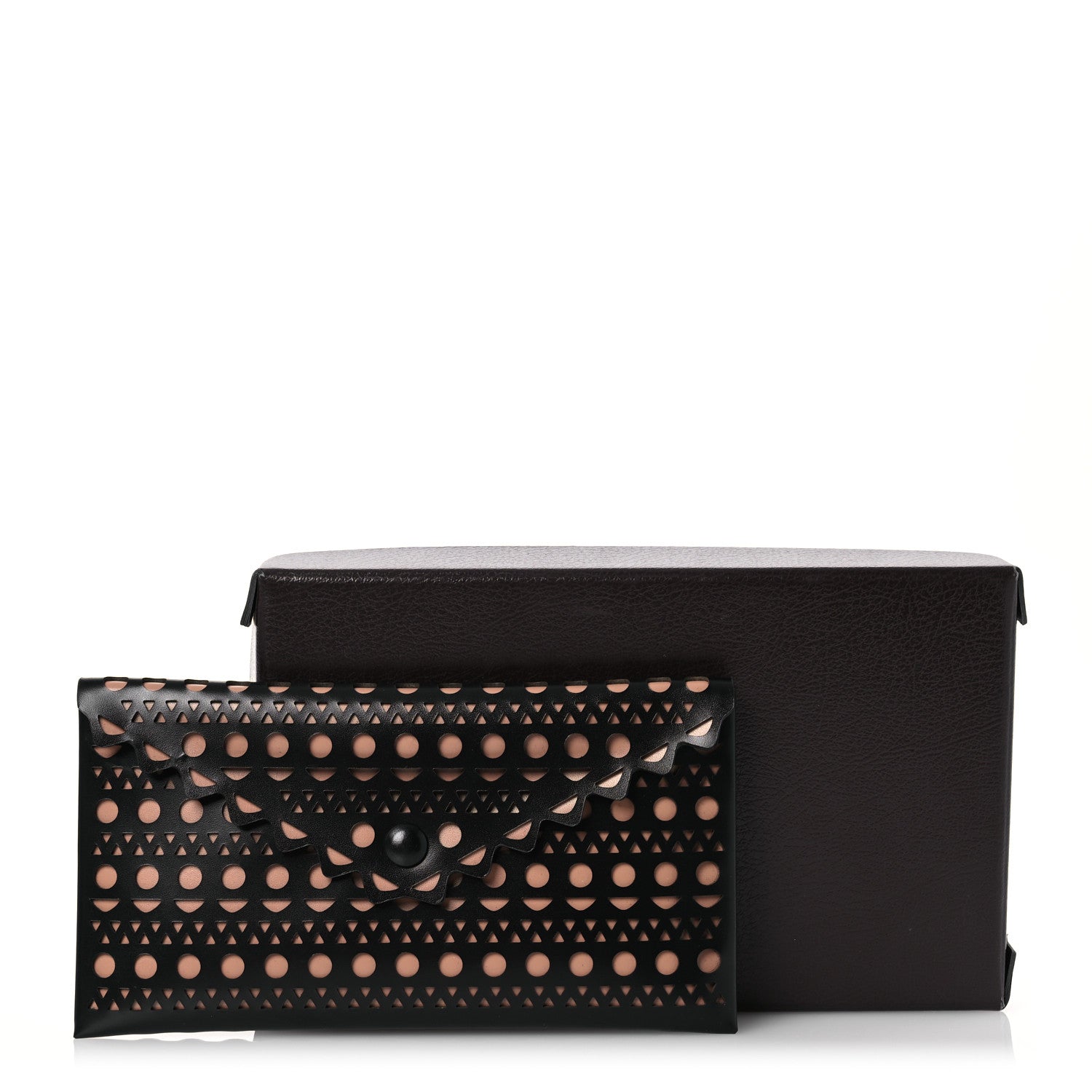 Alaia Calfskin Laser Cut Clutch Black 7 of 7