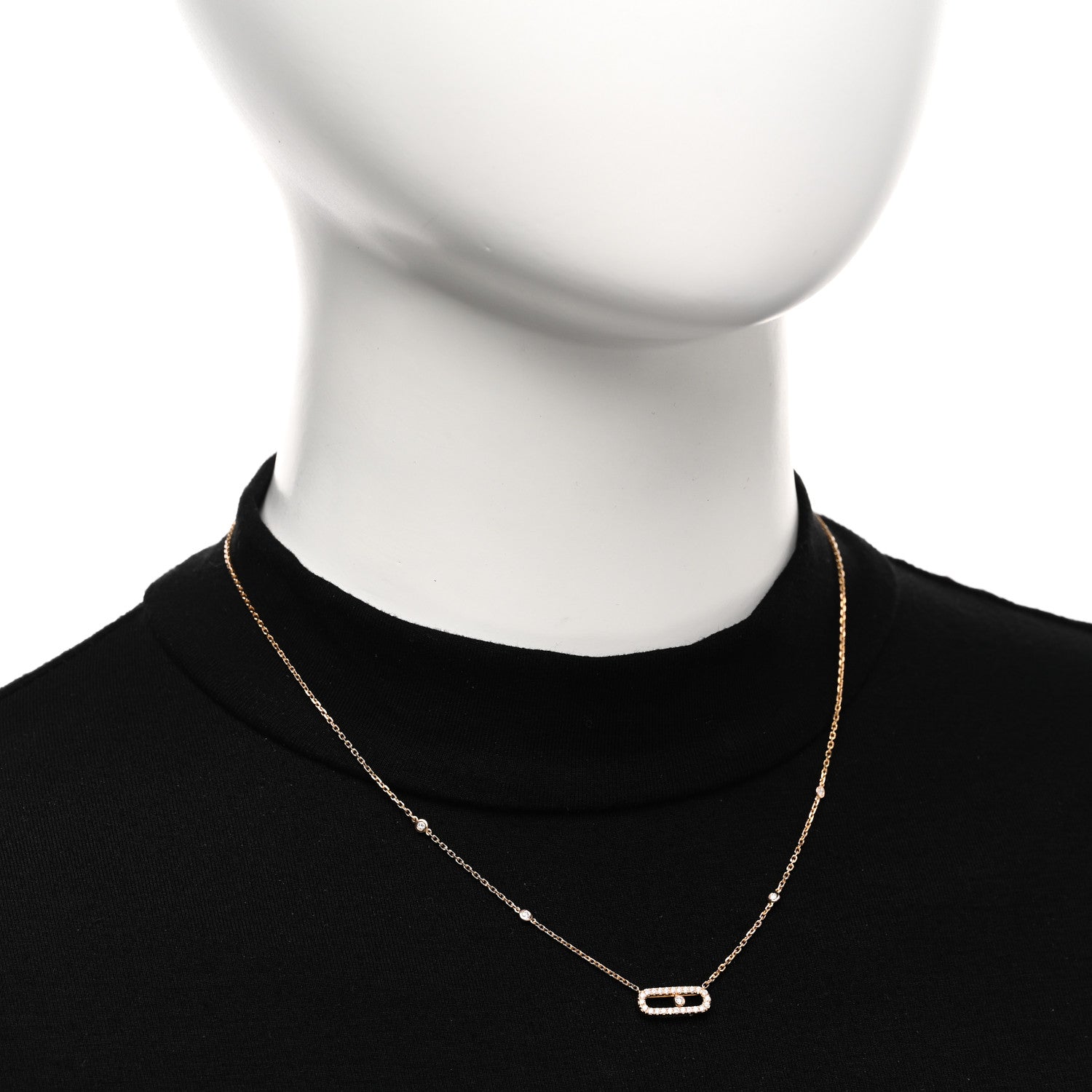Messika 18K Rose Gold Diamond Move Uno Pave Necklace 2 of 4