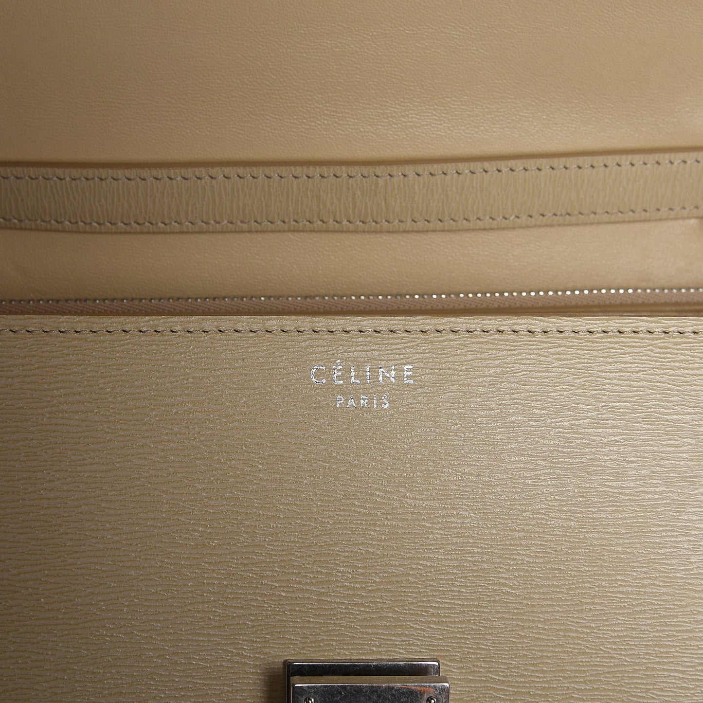 Liege Calfskin Medium Classic Box Flap Bag Cream