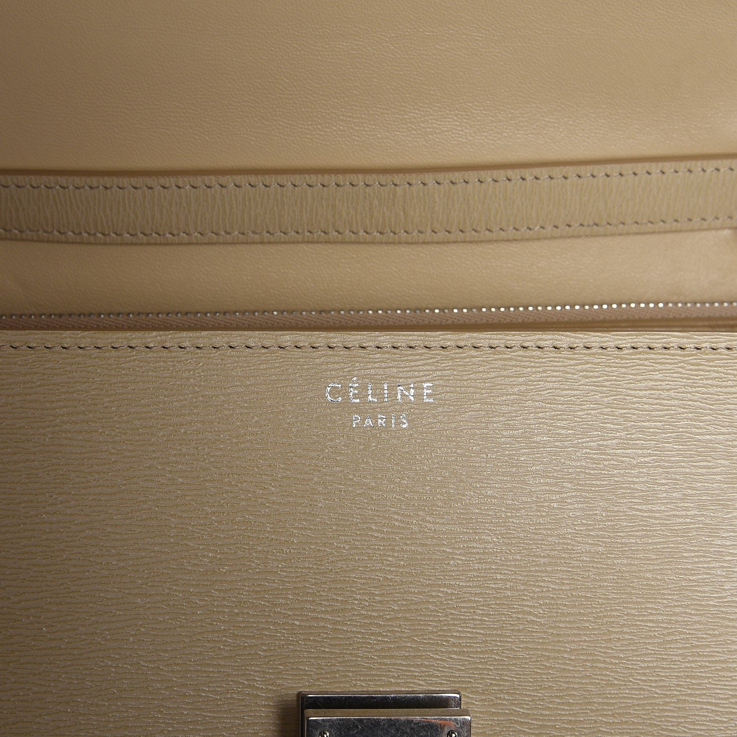 Celine Liege Calfskin Medium Classic Box Flap Bag Cream 6 of 8