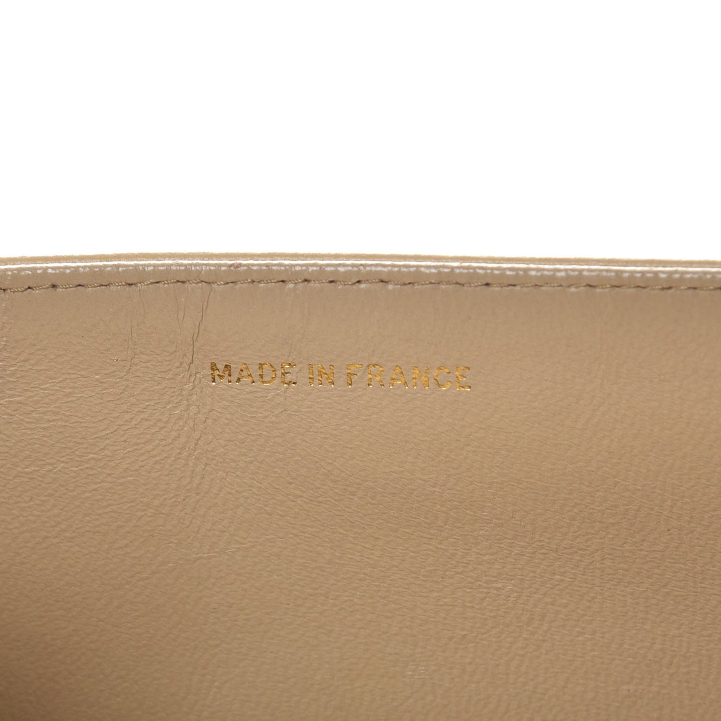 Lambskin Quilted Trapezoid Shoulder Flap Bag Beige