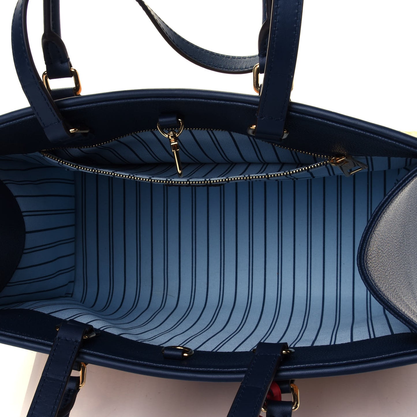 Raffia Calfskin Monogram Giant Onthego MM Blue