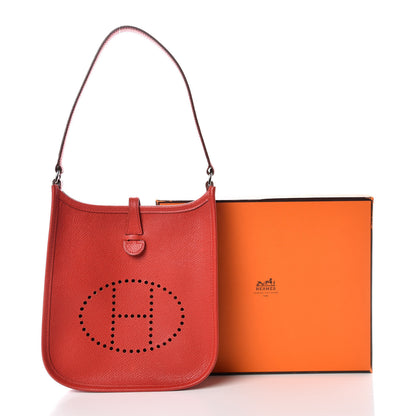 Hermes Epsom Evelyne Short Strap TPM Rouge 10 of 10