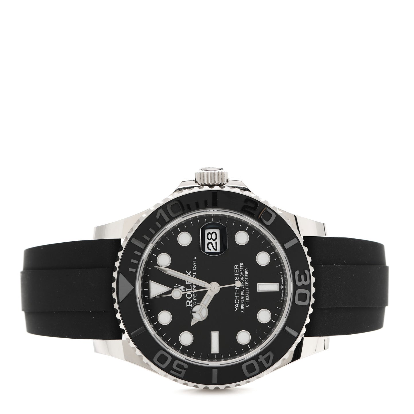 18K White Gold Oysterflex 42mm Oyster Perpetual Date Yacht-Master Watch Black 226659