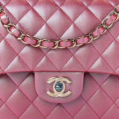 Chanel Iridescent Caviar Quilted Medium Double Flap Pink 7 of 10