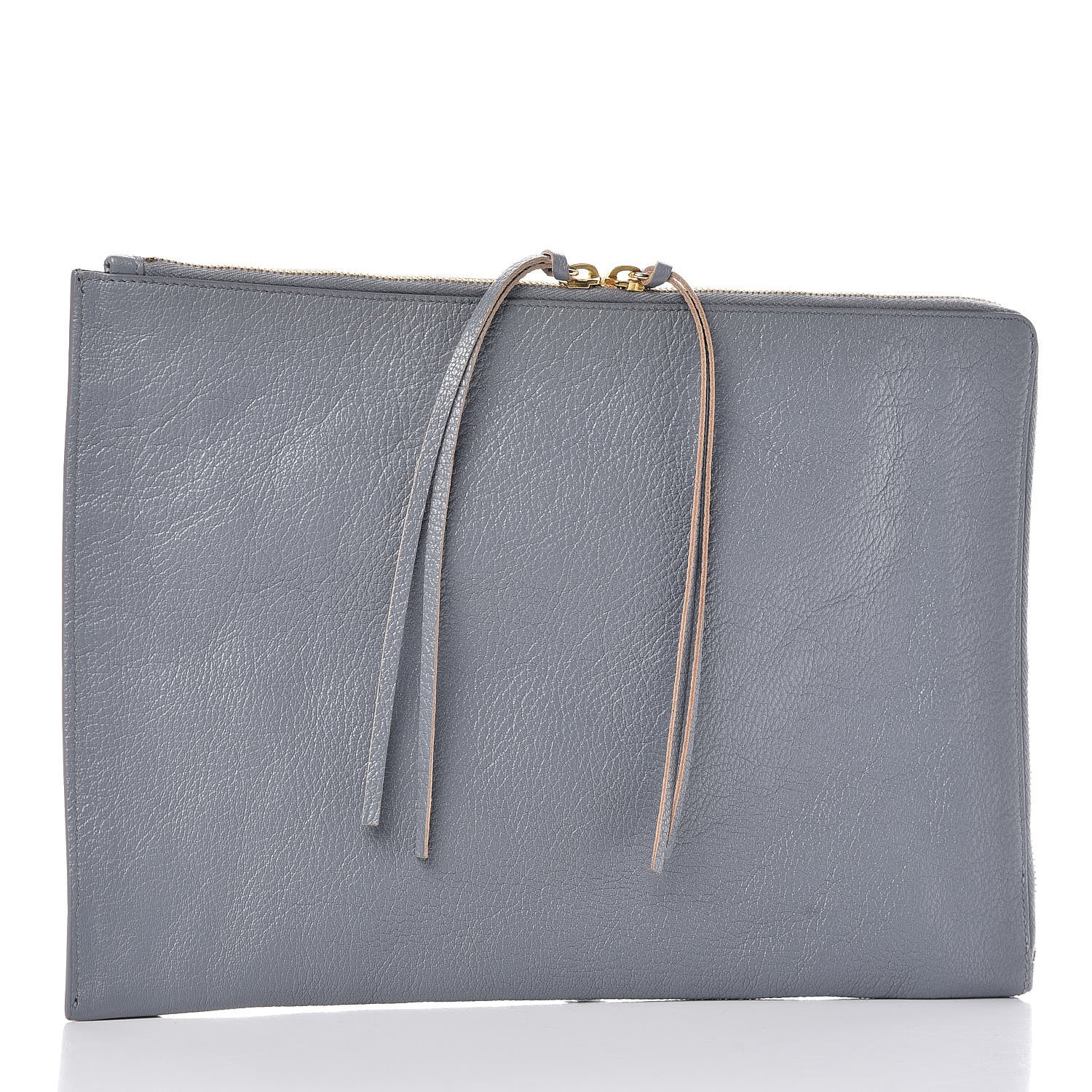 Balenciaga Chevre Gold Metallic Edge Hardware Pouch Bleu Acier 3 of 9