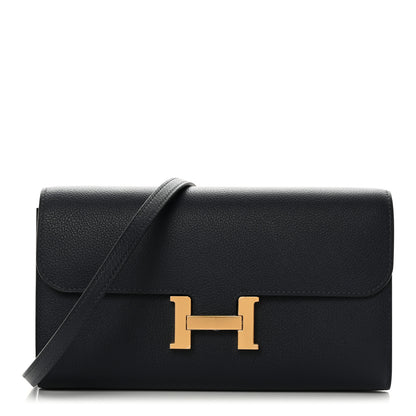 Hermes Evercolor Constance Wallet To Go Bleu Nuit 1 of 11