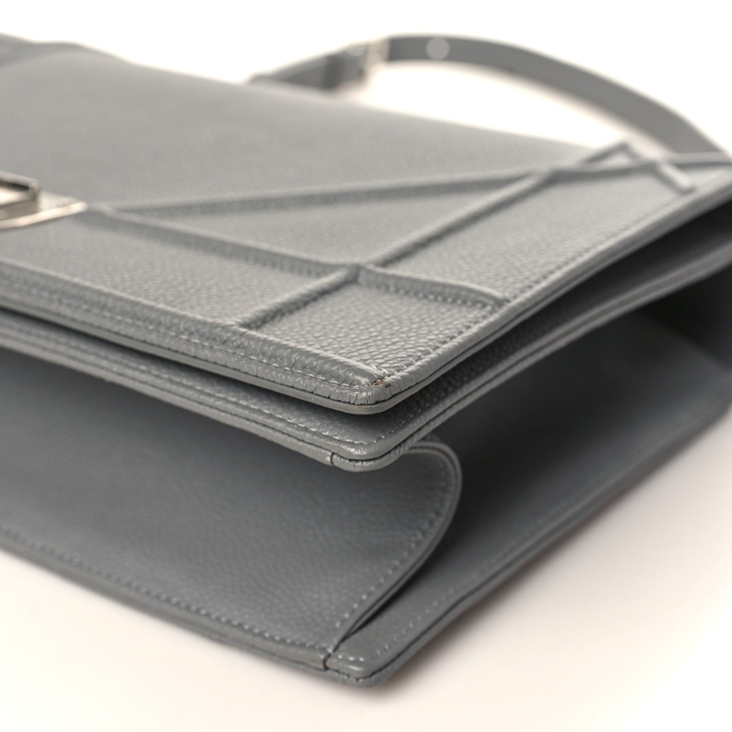 Christian Dior Grained Calfskin Large Diorama Flap Bag Grey 9 of 9
