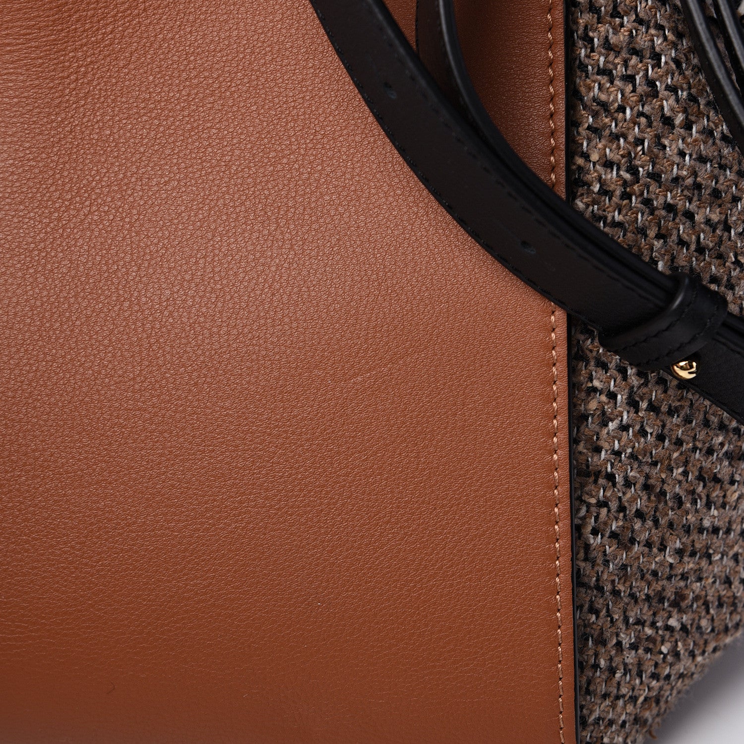 Loewe Calfskin Tweed Medium Hammock Shoulder Bag Tan Black 11 of 12