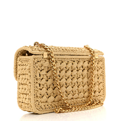 Celine Raffia Effect Claude Chain Shoulder Bag Natural 3 of 10