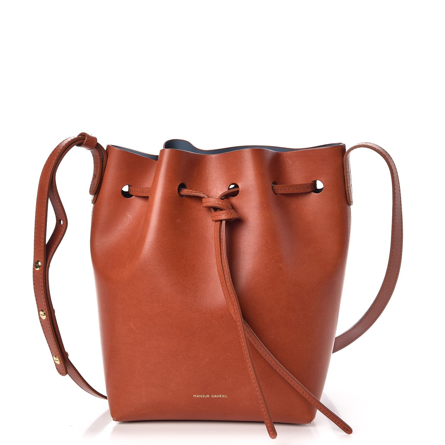 Mansur Gavriel Calfskin Mini Bucket Bag Saddle 1 of 13