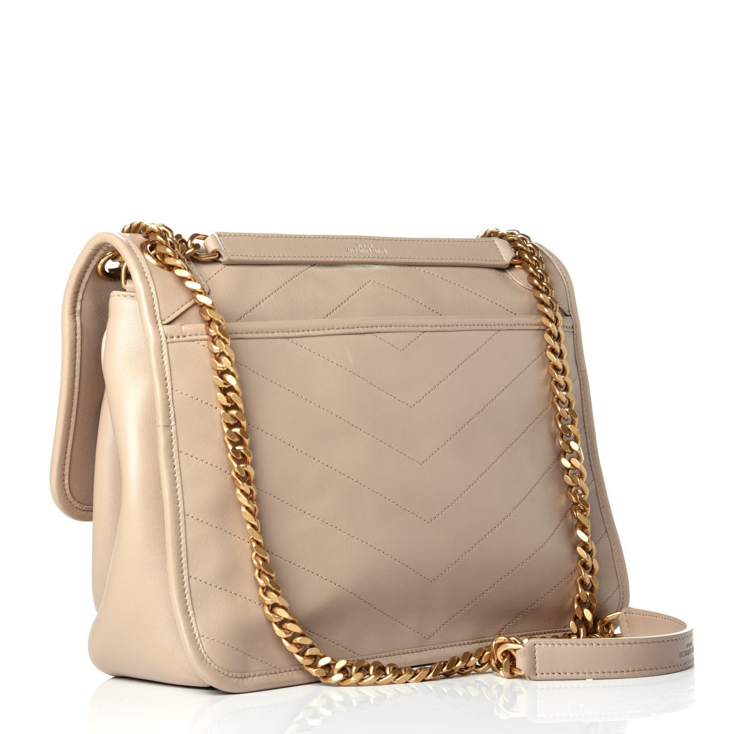 Lambskin Matelasse Monogram Medium Niki Chain Satchel Dark Beige