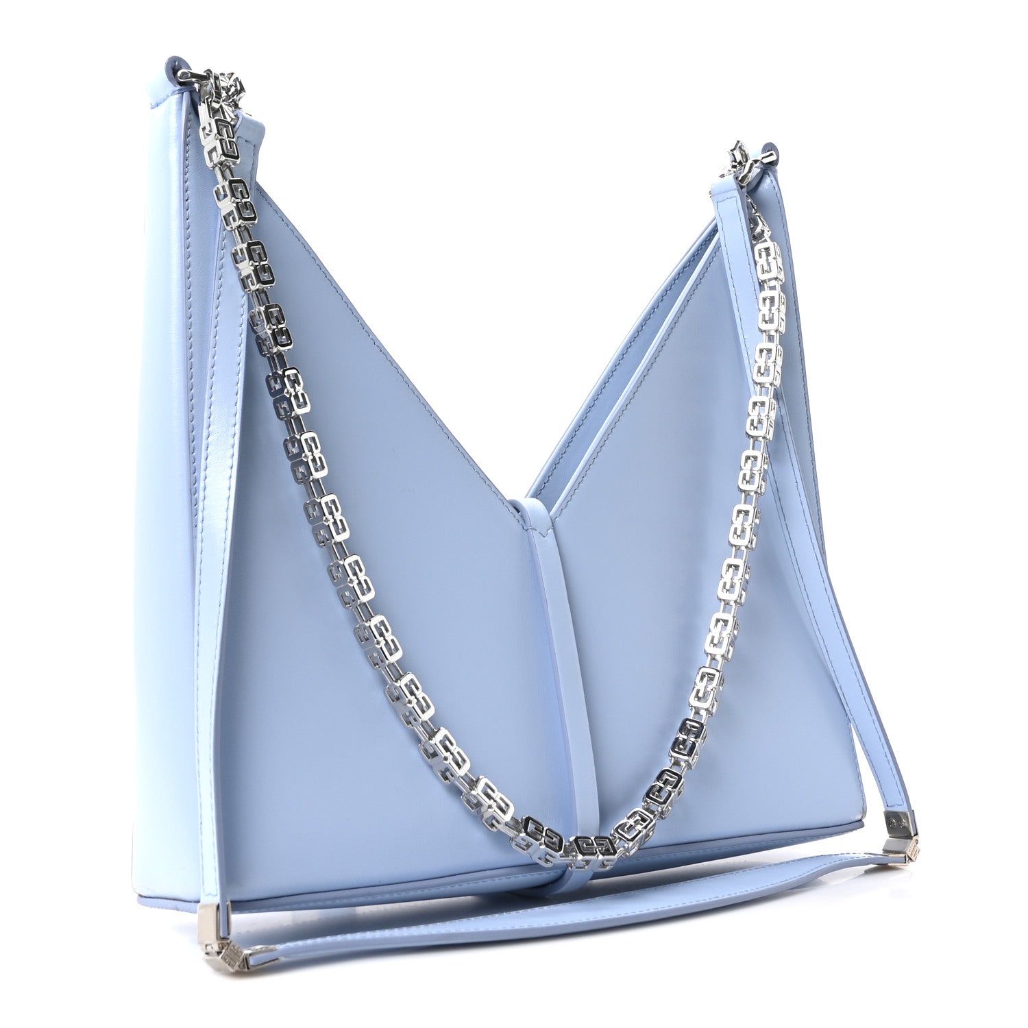 Givenchy Box Calfskin Small Cut Out Shoulder Bag Light Blue 3 of 10