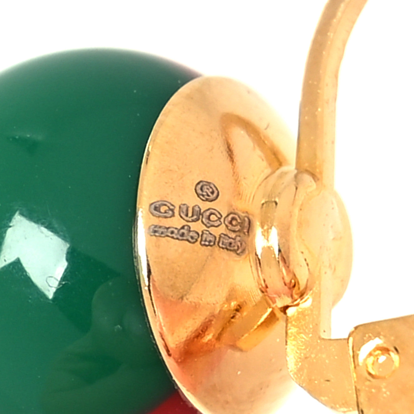 Gucci Resin Web Earrings Red Green Gold 4 of 4
