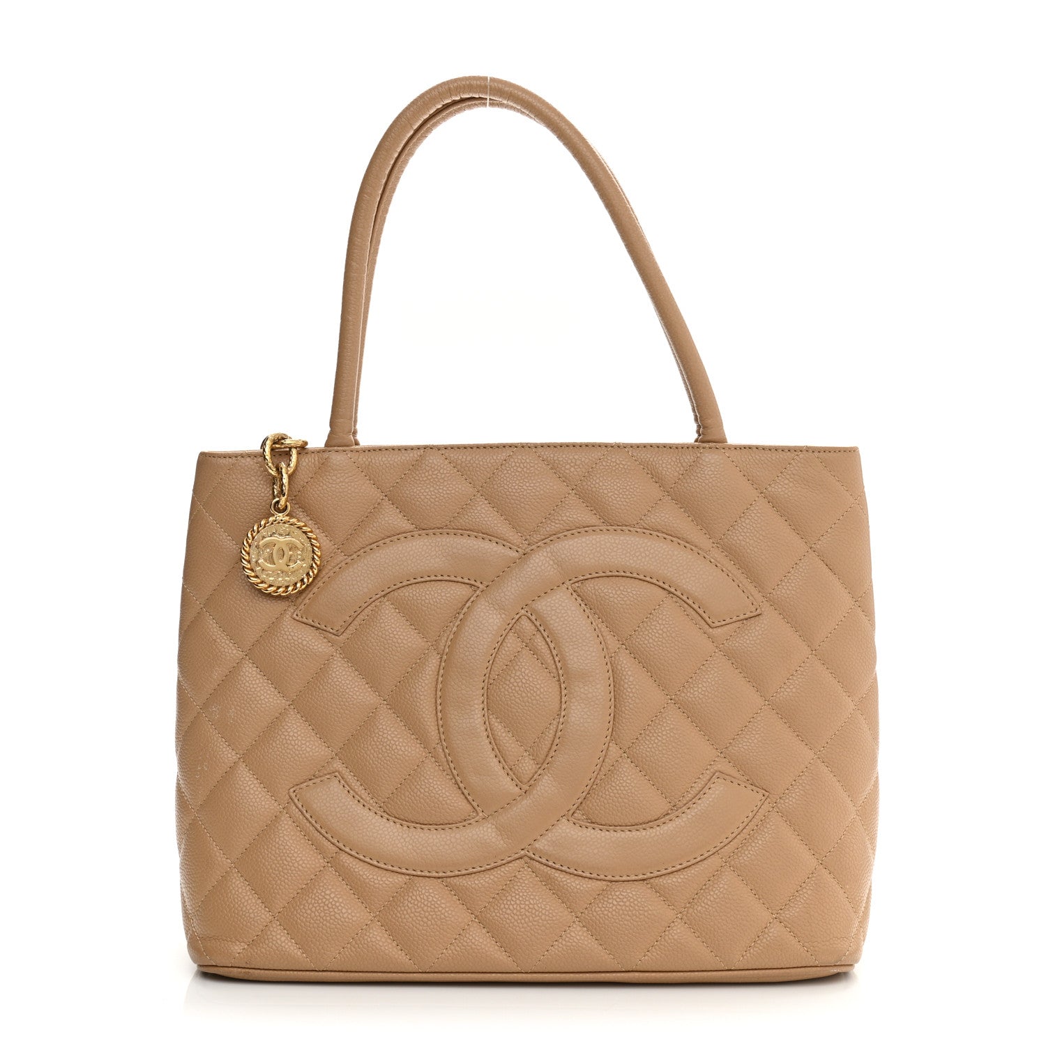 Chanel Caviar Quilted Medallion Tote Beige 1 of 10