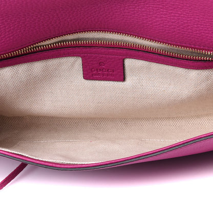 Gucci Pebbled Calfskin Medium Soho Clutch Bright Bouganville 4 of 4