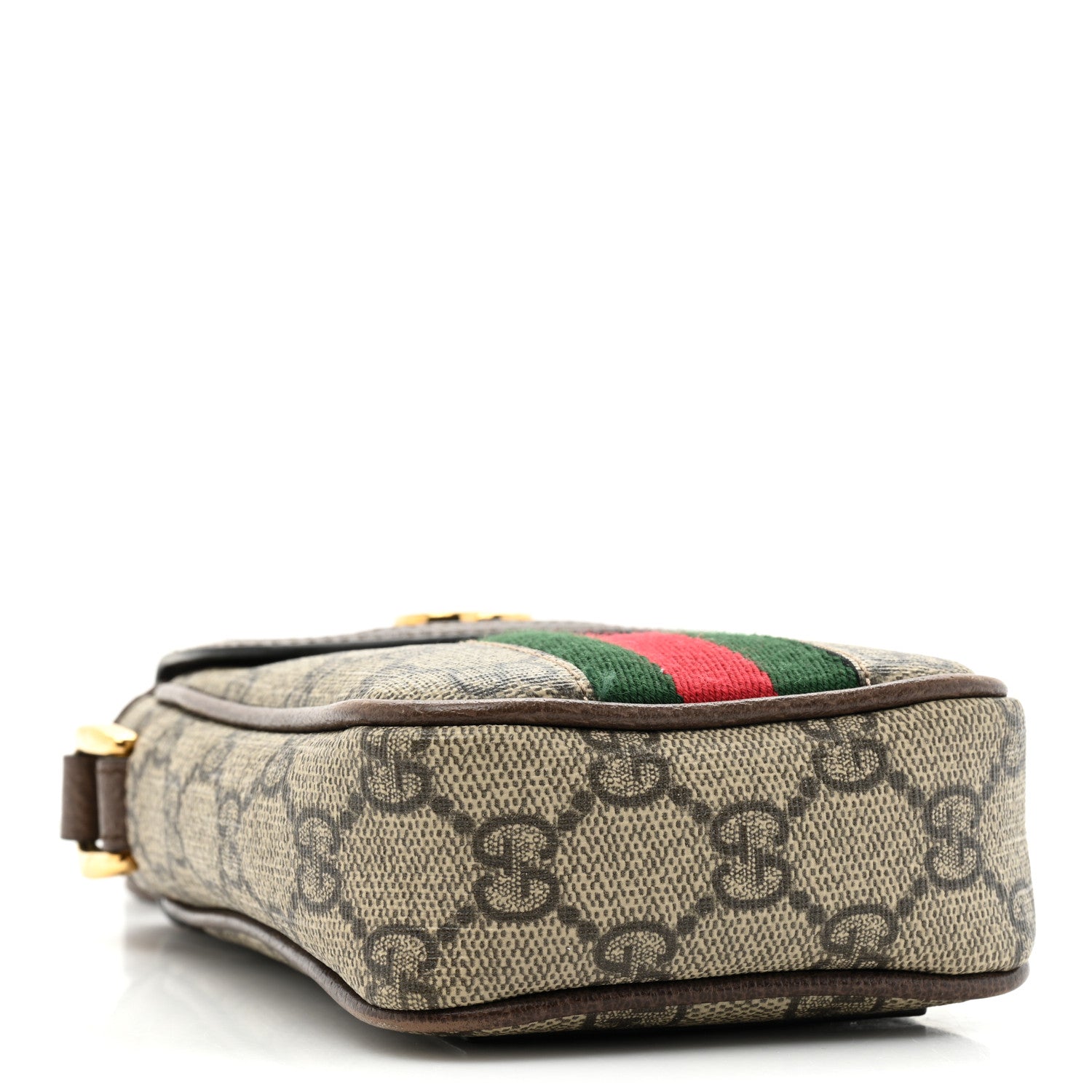 Gucci GG Supreme Monogram Web Ophidia Phone Crossbody Bag Beige New Acero 4 of 14