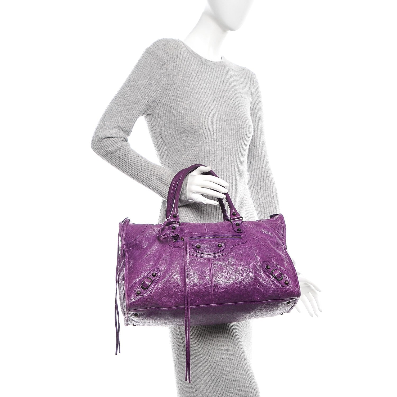 Balenciaga Agneau Classic Hardware Work Ultraviolet 2 of 7