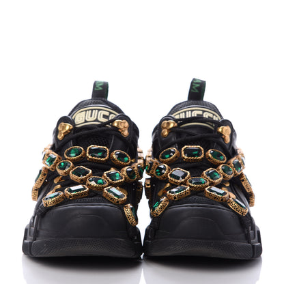 Gucci X SEGA Mesh Suede Calfskin Removable Crystals Womens Flashtrek Sneakers 36.5 Black Silver 2 of 6