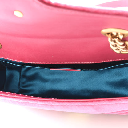 Gucci Velvet Matelasse Mini GG Marmont Shoulder Bag Light Raspberry Rose 4 of 10