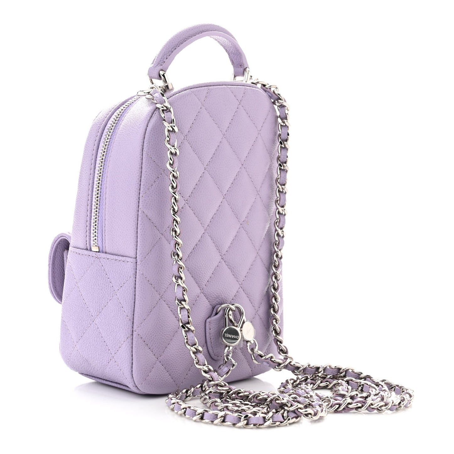 Caviar Quilted CC Mini Classic Backpack Lilac