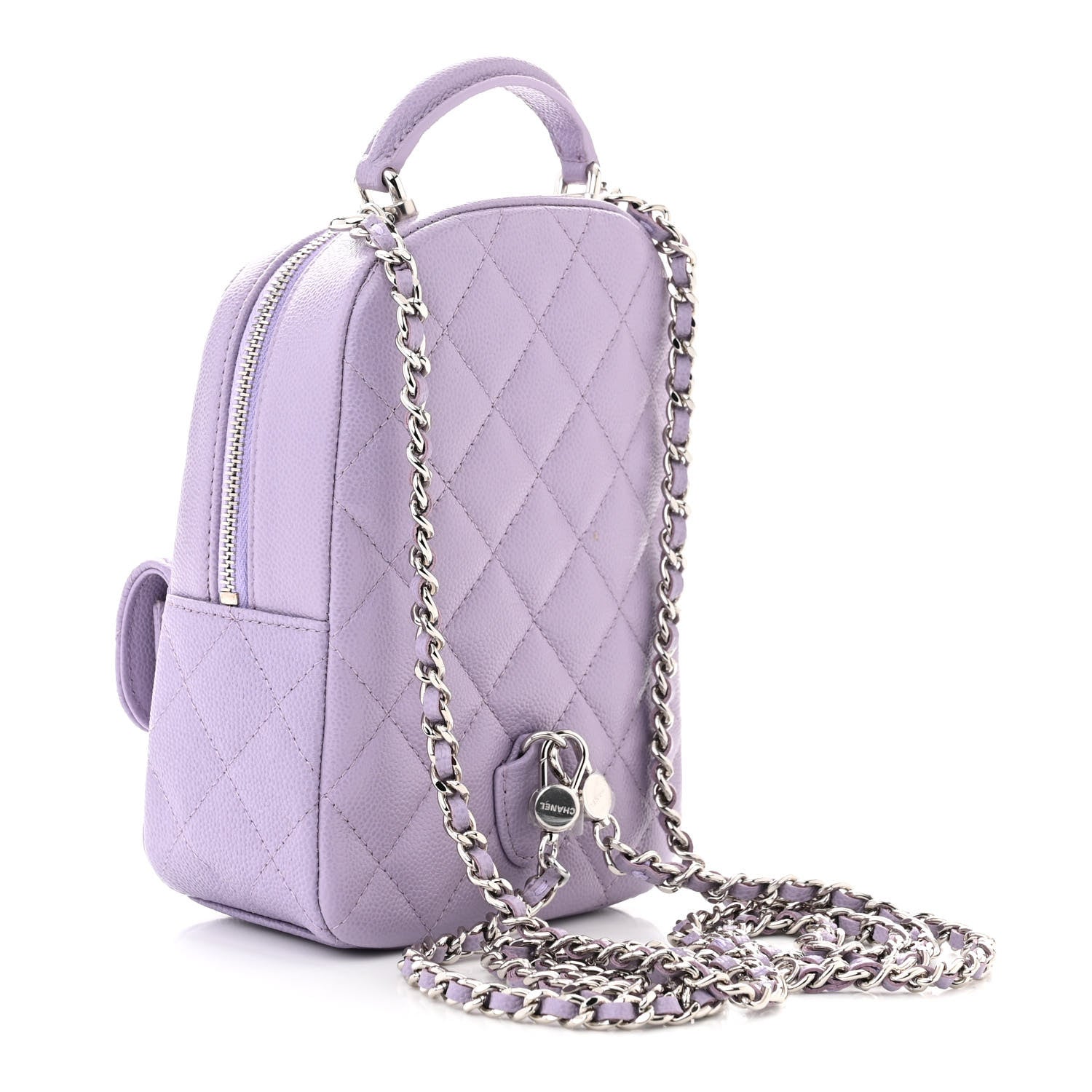 Chanel Caviar Quilted CC Mini Classic Backpack Lilac 4 of 12