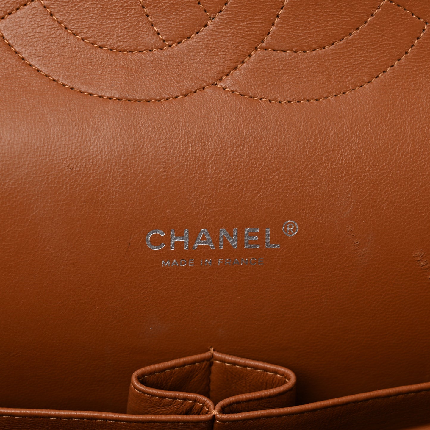 Caviar Quilted Maxi Double Flap Light Brown