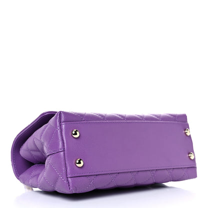 Chanel Caviar Quilted Mini Coco Handle Flap Purple 4 of 10