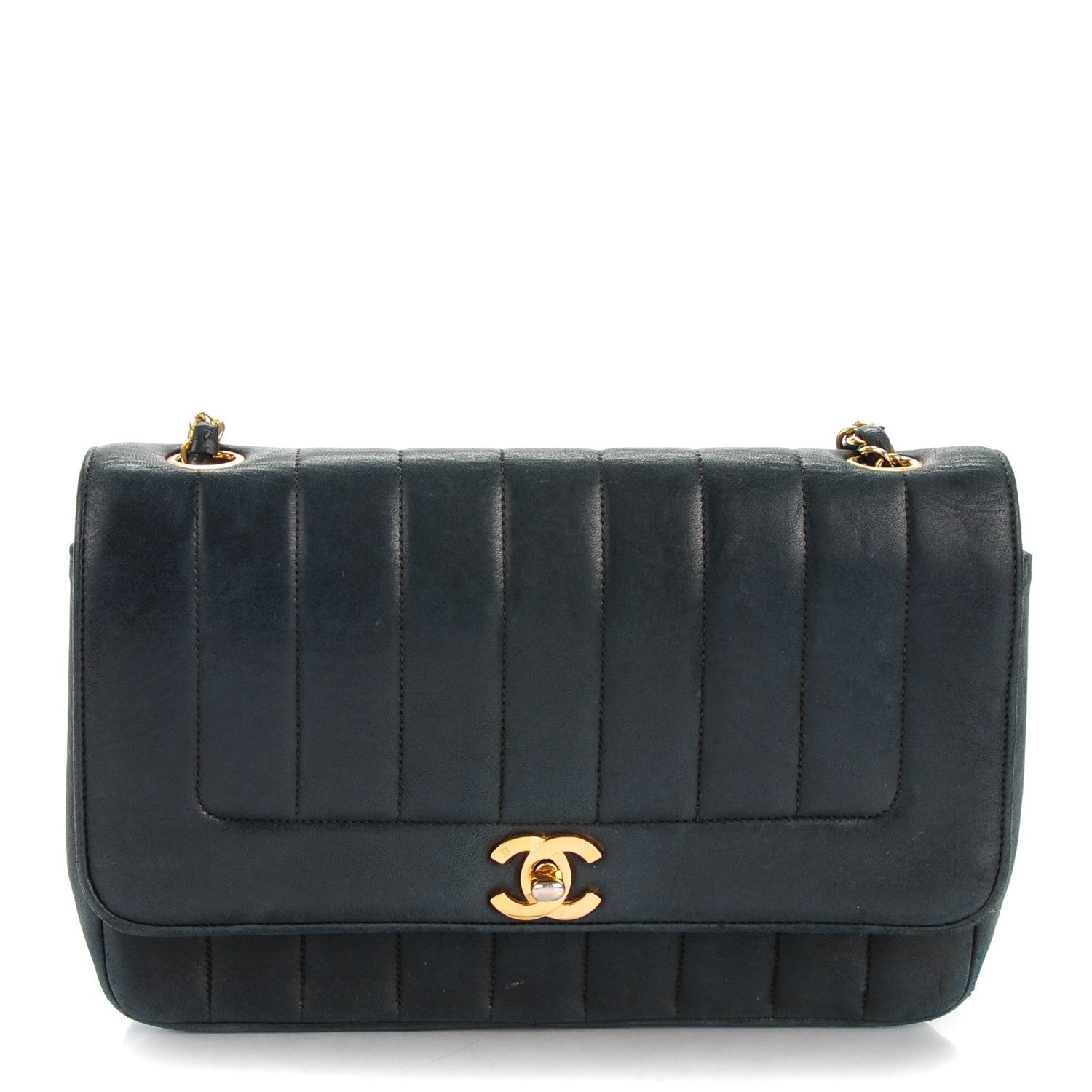 Chanel Lambskin Vertical Quilted Medium Single Flap Black 1 of 11