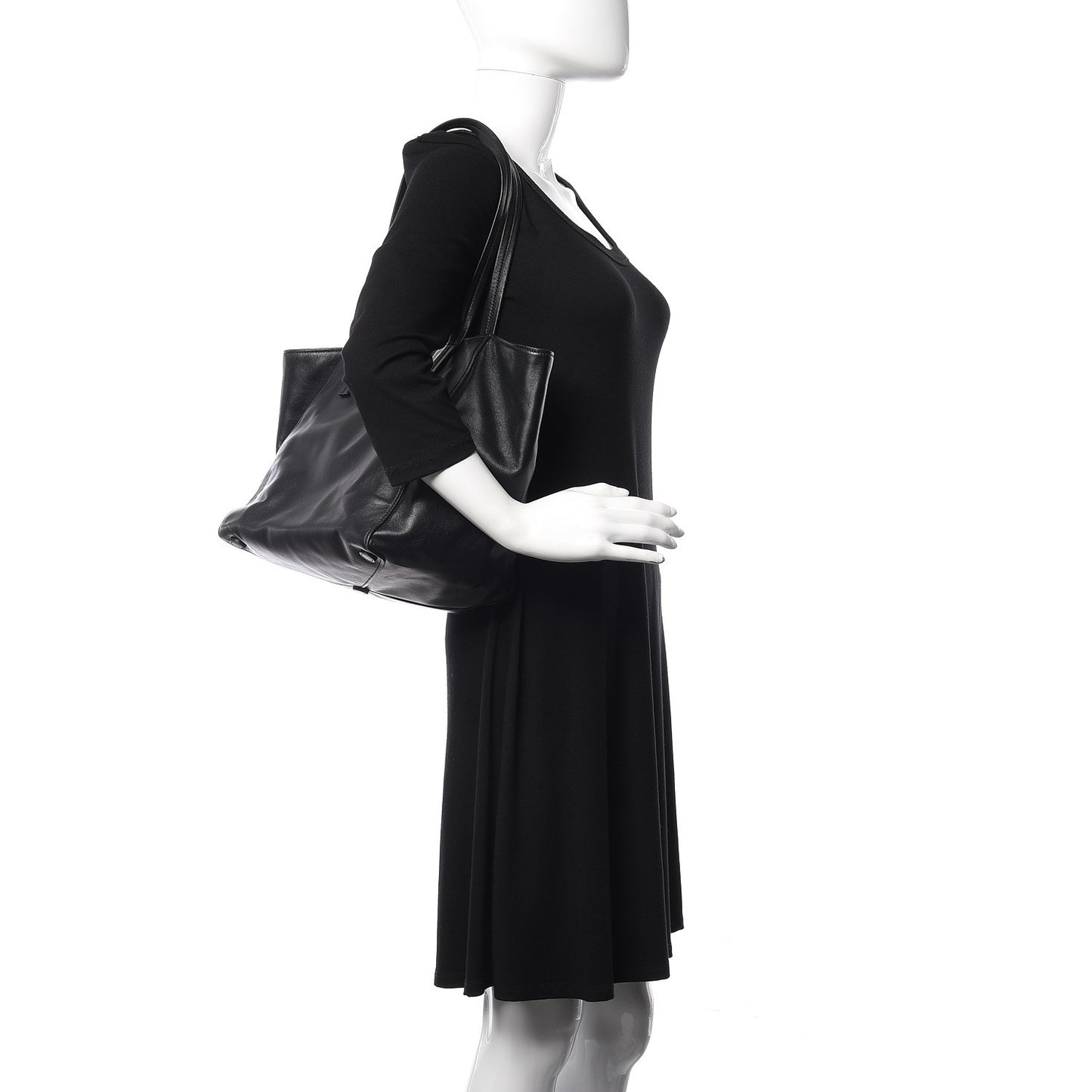 Soft Calfskin Shopping Tote Black