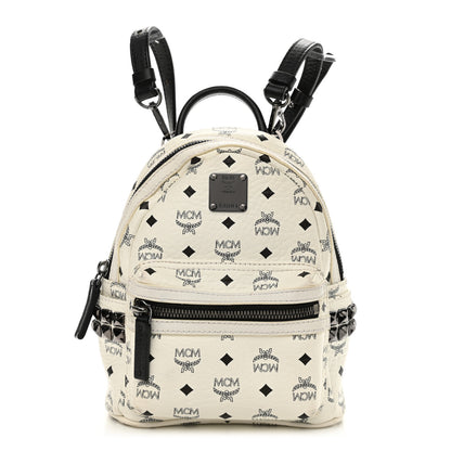MCM Visetos Side Stud X-Mini Stark Bebe Boo Backpack White 2 of 28