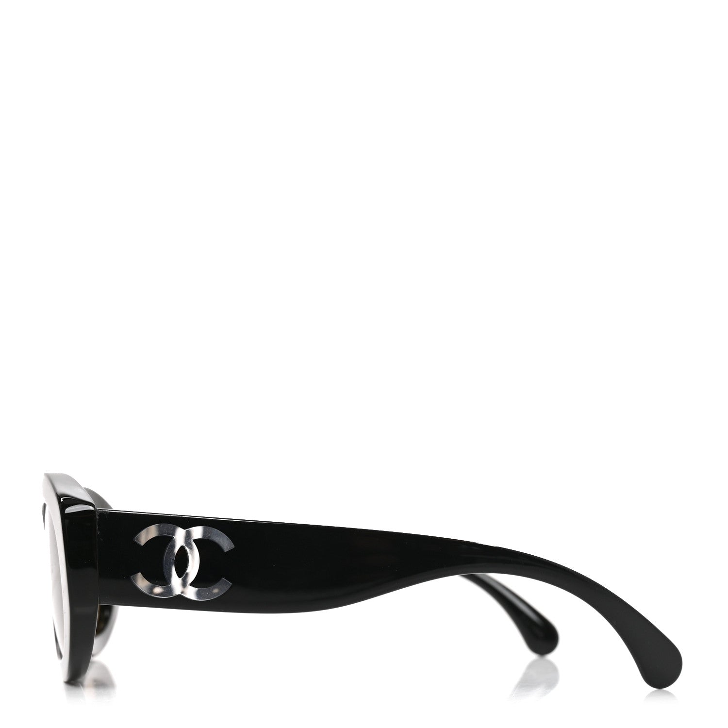 Chanel Acetate Nyon Oval CC Sunglasses 5528-A Black 3 of 7