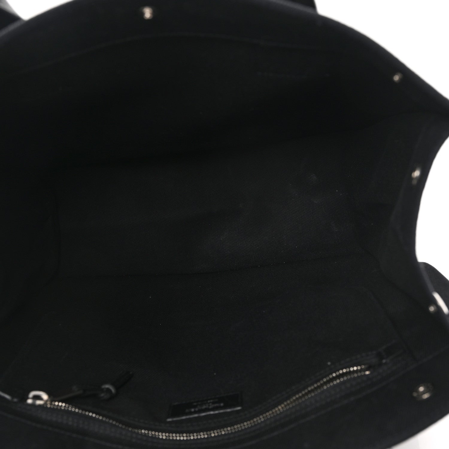 Saint Laurent Linen Calfskin Rive Gauche North South Tote Black 5 of 12