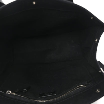 Saint Laurent Linen Calfskin Rive Gauche North South Tote Black 5 of 12
