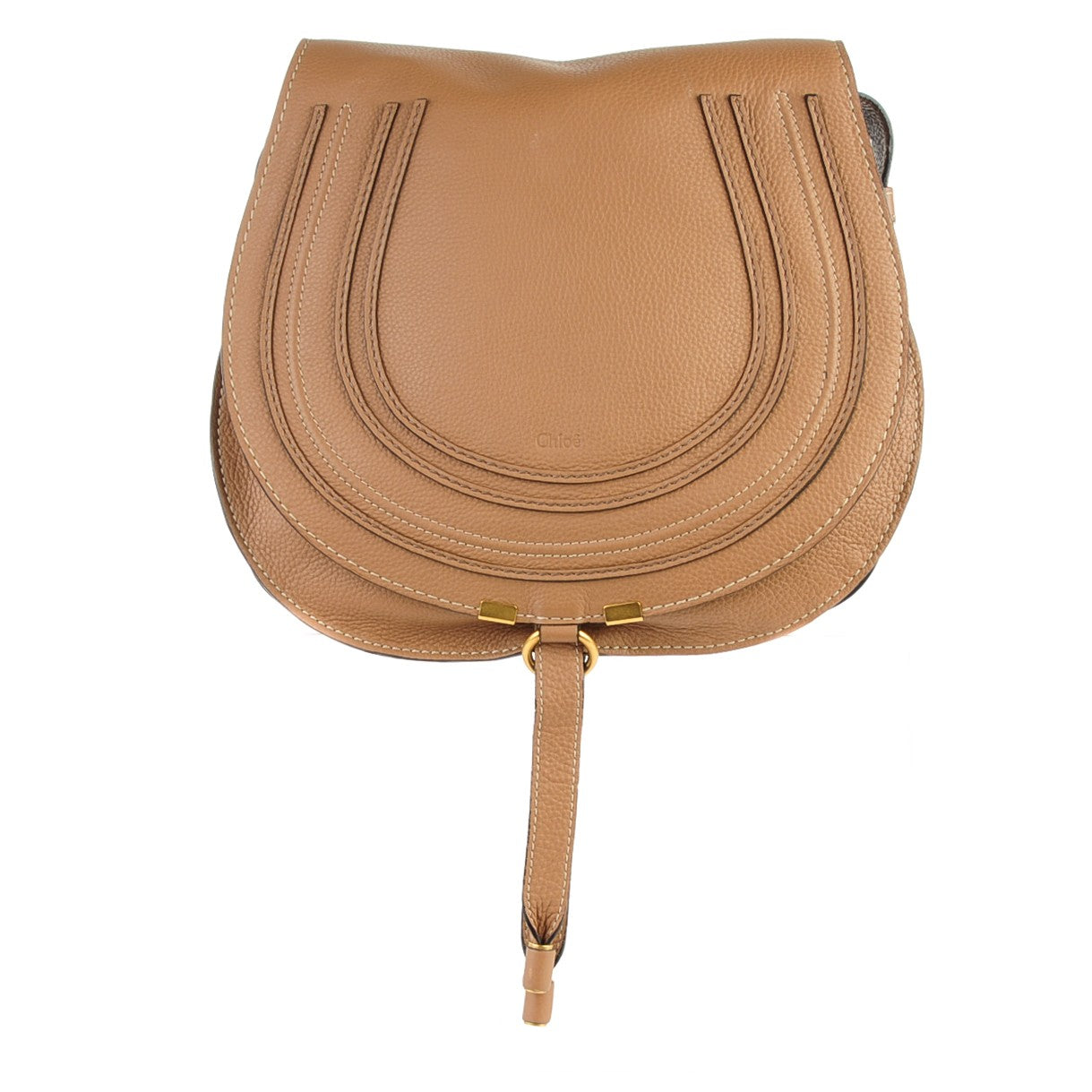 Chloe Calfskin Medium Marcie Round Crossbody Bag Nut 1 of 9