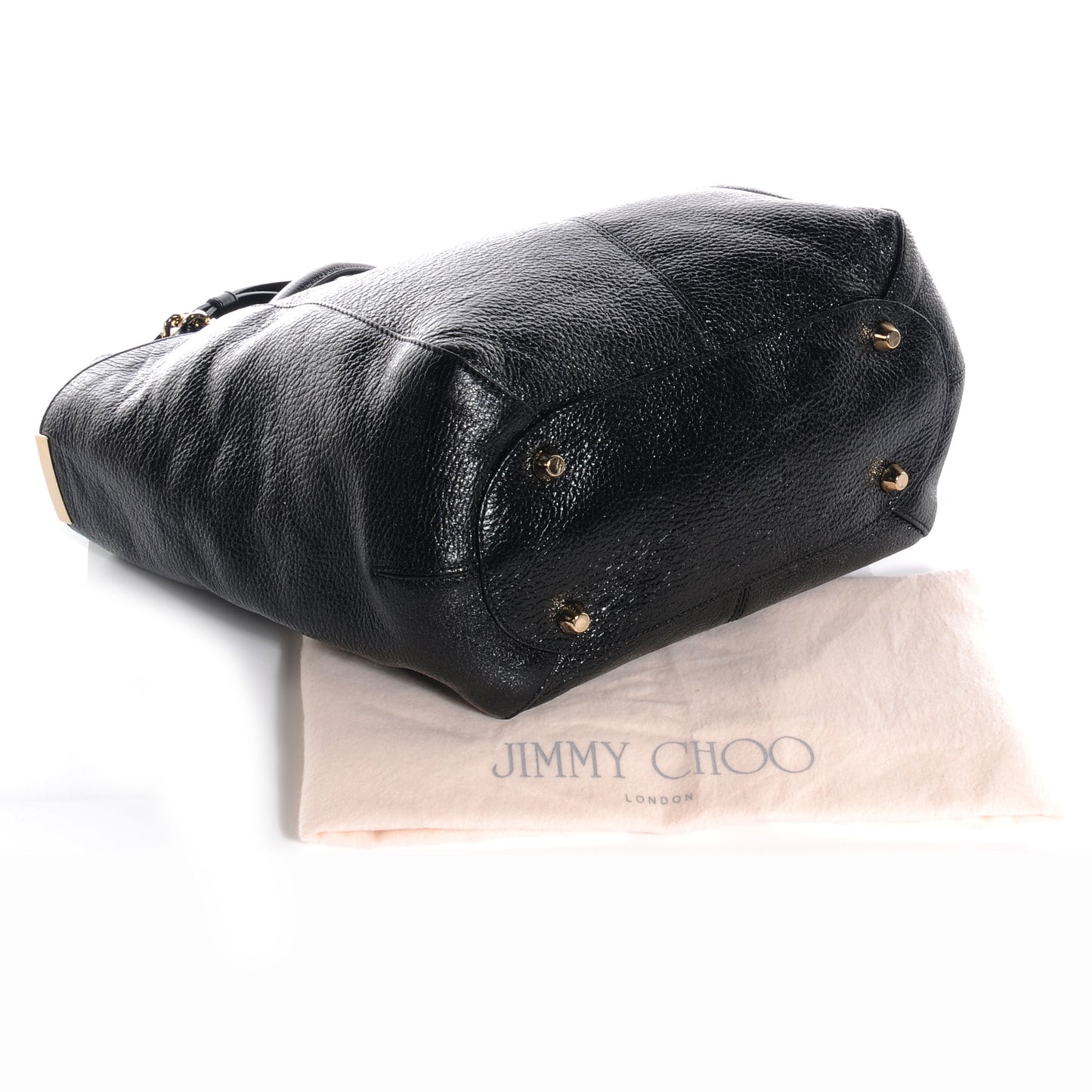 Glossy Leather Anna Shoulder Bag Black