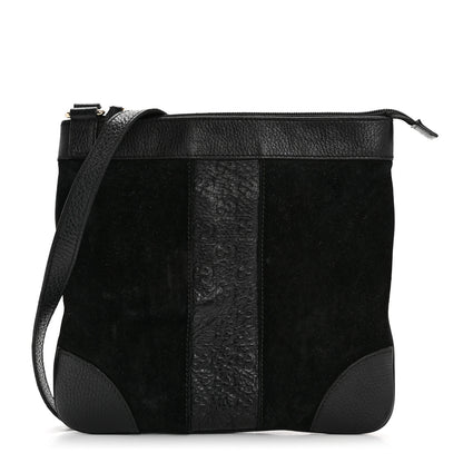 Gucci Guccissima Suede Crossbody Bag Black 1 of 15