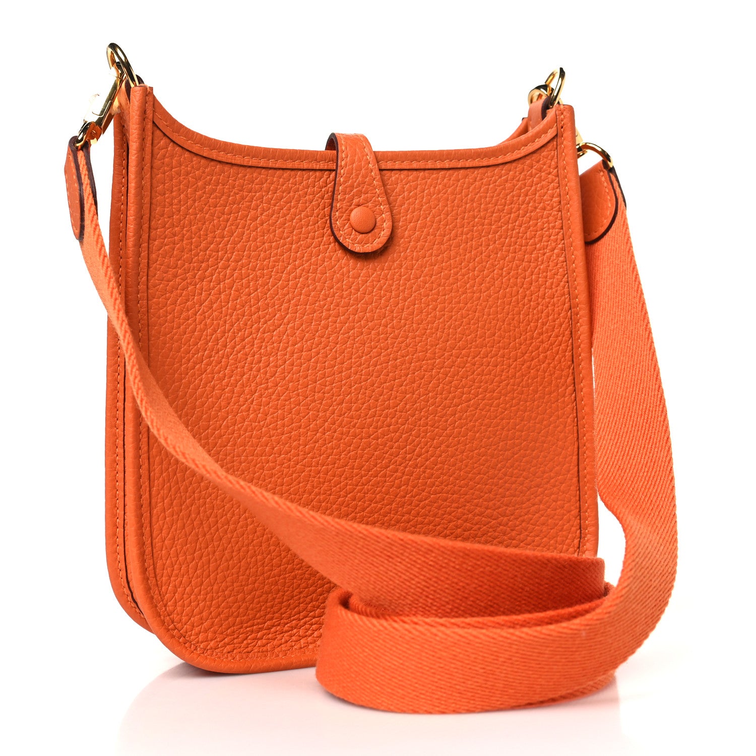 Hermes Taurillon Clemence Evelyne TPM Orange 3 of 11