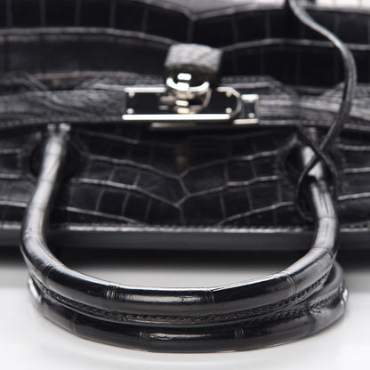 Hermes Matte Niloticus Crocodile Birkin 30 Black 26 of 27