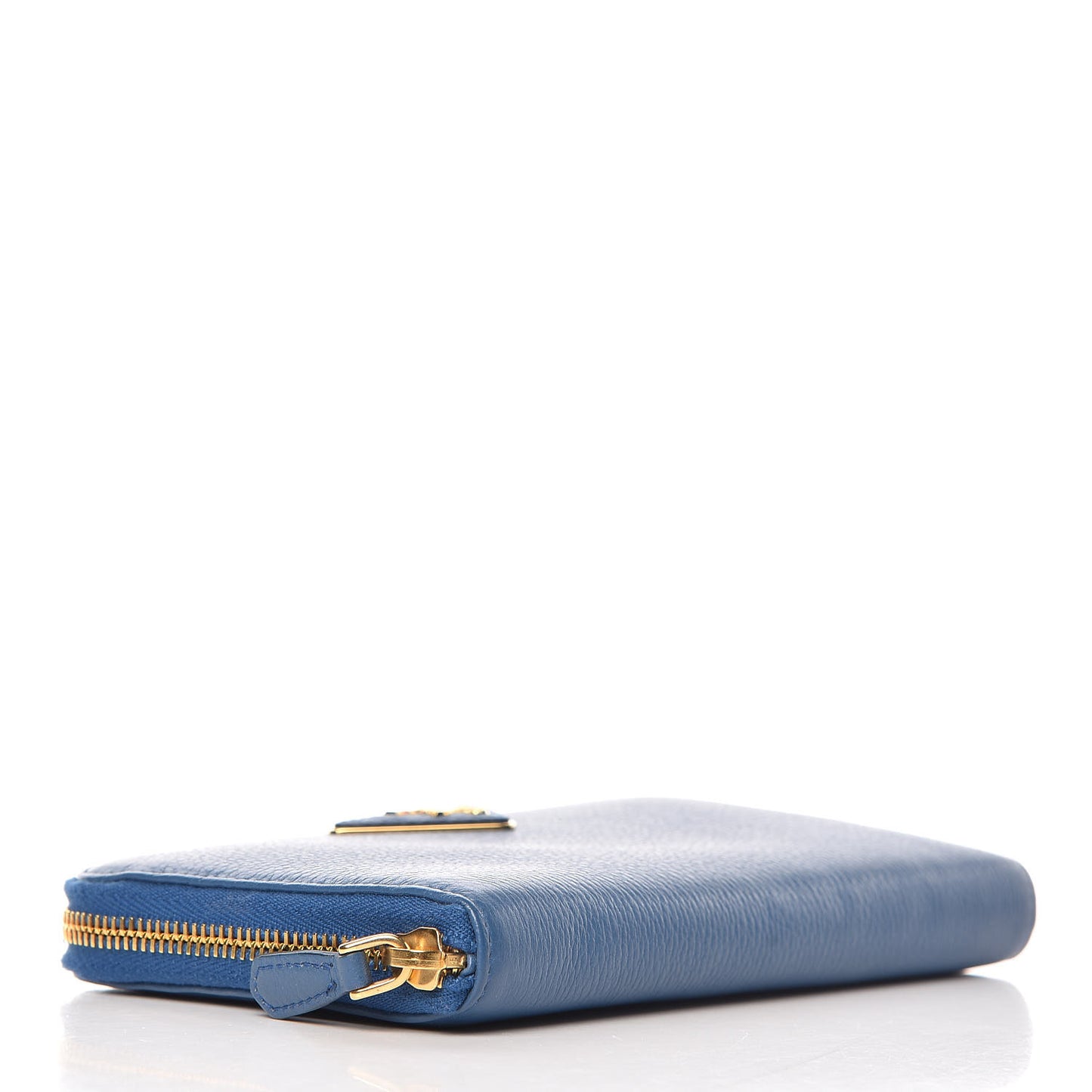 Vitello Daino Zip Around Wallet Cobalto