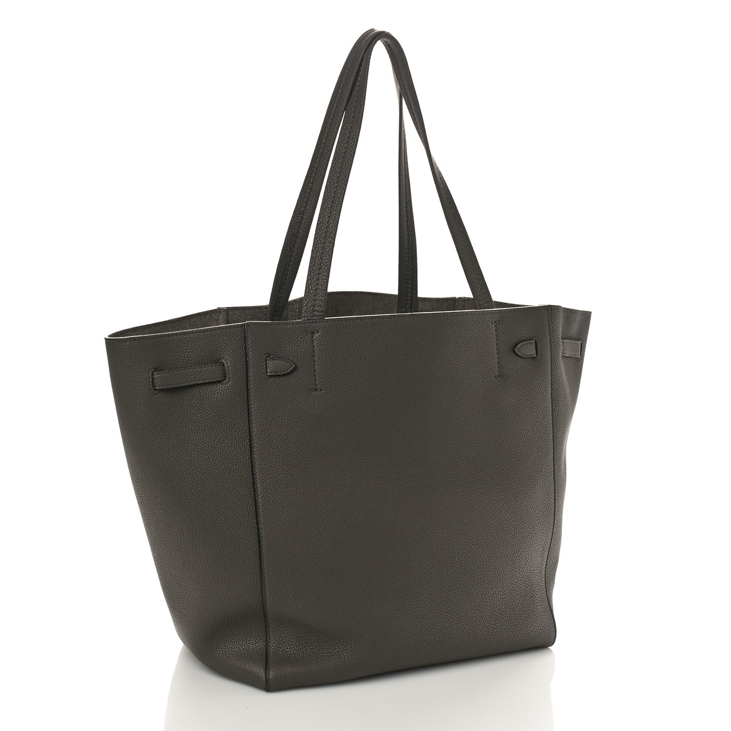 Soft Grained Calfskin Small Belt Cabas Phantom Medium Grey