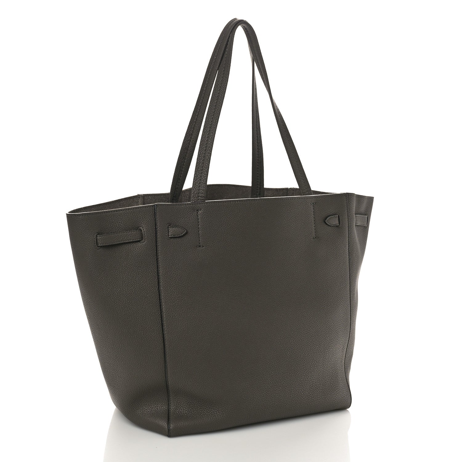 Celine Soft Grained Calfskin Small Belt Cabas Phantom Medium Grey 3 of 8