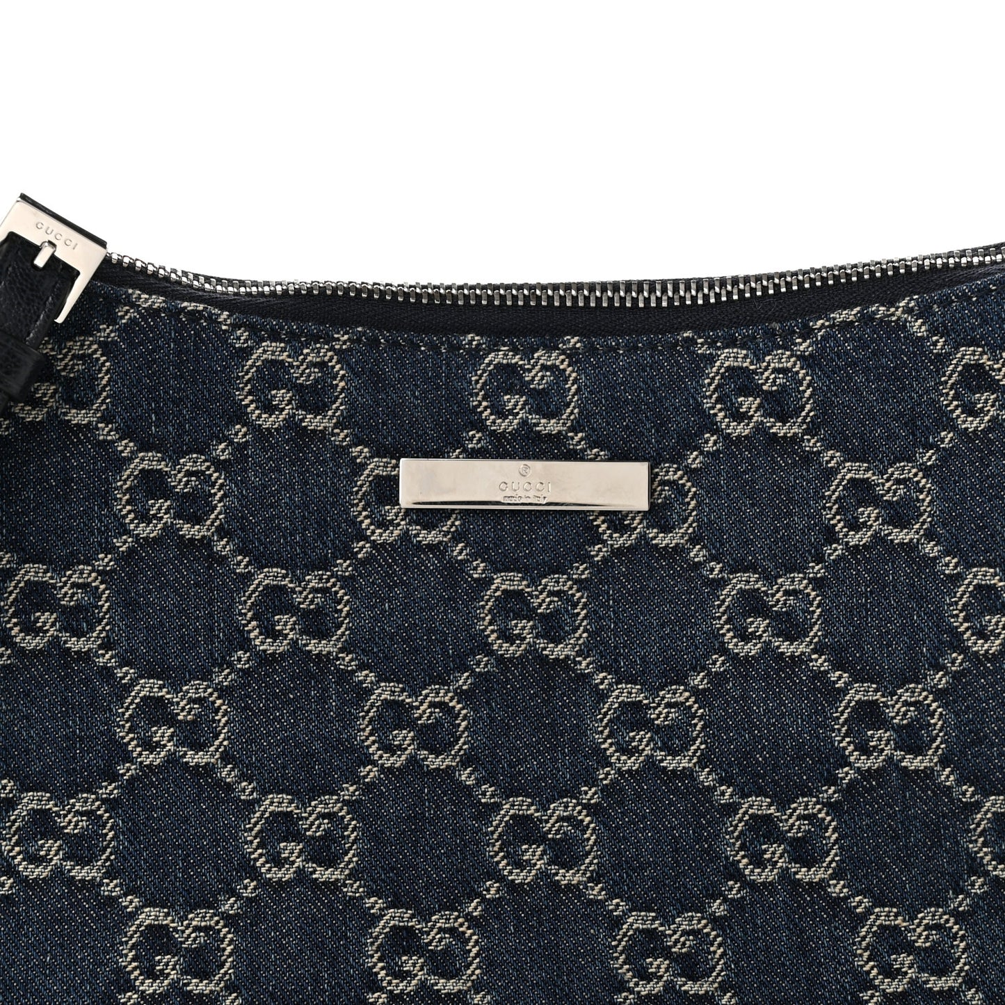 Washed Denim GG Monogram Lady Lunetta Small Shoulder Bag  Dark Blue