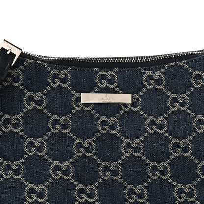 Gucci Washed Denim GG Monogram Lady Lunetta Small Shoulder Bag  Dark Blue 7 of 10