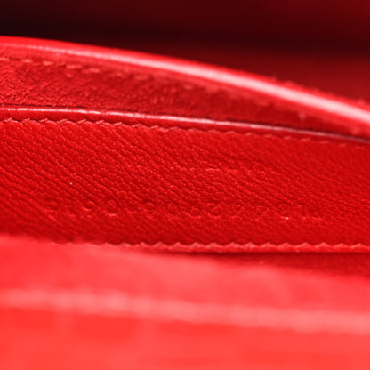 Saint Laurent Calfskin Crocodile Embossed Medium Monogram Sunset Rouge Eros 8 of 18